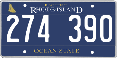 RI license plate 274390