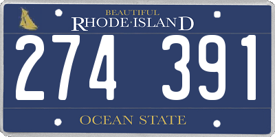 RI license plate 274391