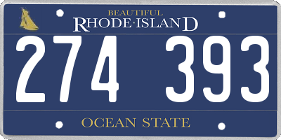 RI license plate 274393