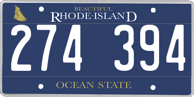 RI license plate 274394