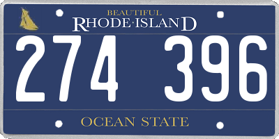 RI license plate 274396