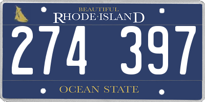 RI license plate 274397