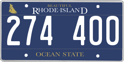 RI license plate 274400