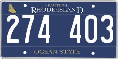 RI license plate 274403