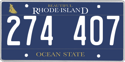 RI license plate 274407