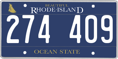 RI license plate 274409