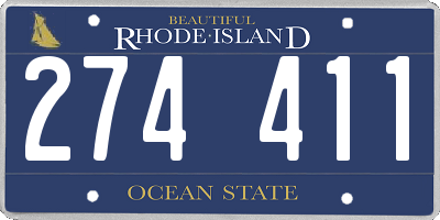 RI license plate 274411