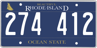 RI license plate 274412