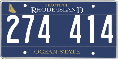 RI license plate 274414