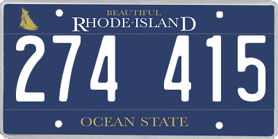 RI license plate 274415