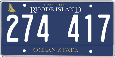 RI license plate 274417