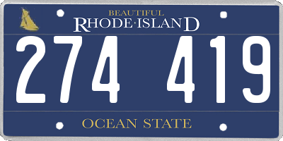 RI license plate 274419