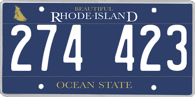 RI license plate 274423