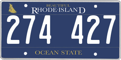 RI license plate 274427