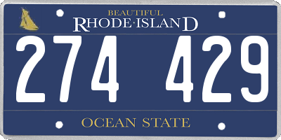 RI license plate 274429