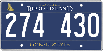RI license plate 274430