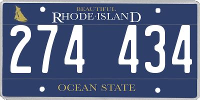 RI license plate 274434