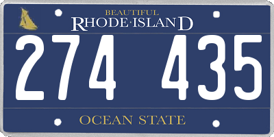RI license plate 274435