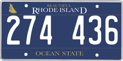 RI license plate 274436