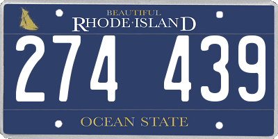 RI license plate 274439