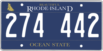 RI license plate 274442