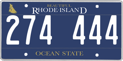 RI license plate 274444