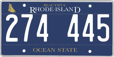 RI license plate 274445