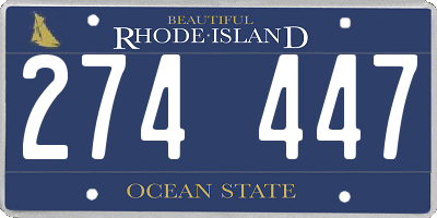 RI license plate 274447
