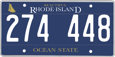 RI license plate 274448