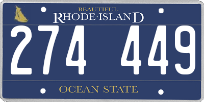 RI license plate 274449