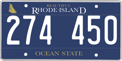 RI license plate 274450