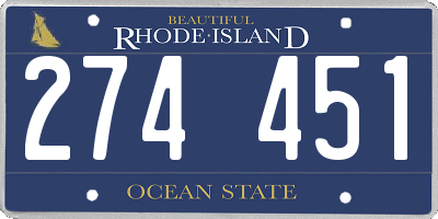 RI license plate 274451