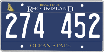 RI license plate 274452