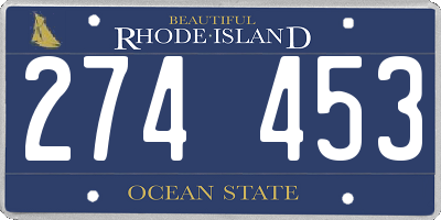 RI license plate 274453