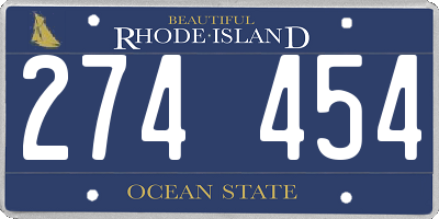 RI license plate 274454