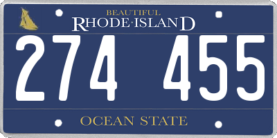 RI license plate 274455