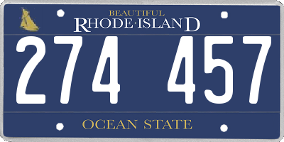 RI license plate 274457