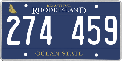RI license plate 274459
