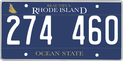 RI license plate 274460