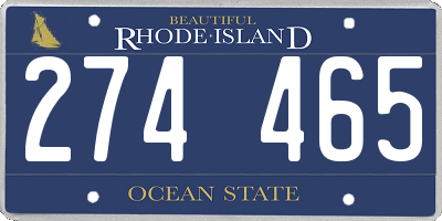 RI license plate 274465