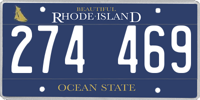 RI license plate 274469