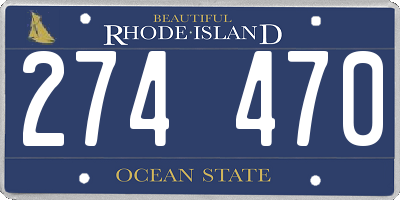 RI license plate 274470