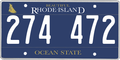 RI license plate 274472