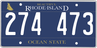 RI license plate 274473