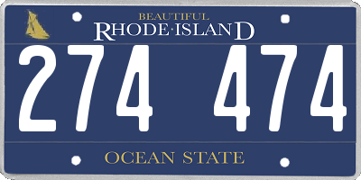 RI license plate 274474