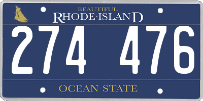 RI license plate 274476