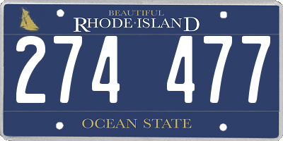RI license plate 274477