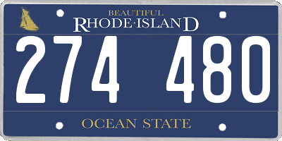 RI license plate 274480