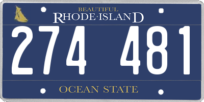 RI license plate 274481