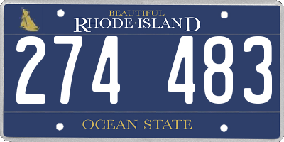 RI license plate 274483